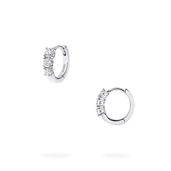 Diamond Huggies in White Gold